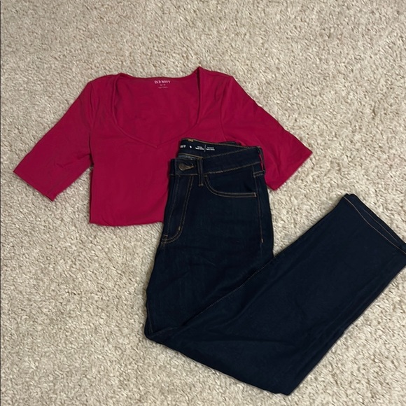 Old Navy Denim - Wide Leg Jeans and Bodysuit Bundle